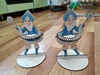 Интересный макет Ёлочная игрушка Снегурочка для лазерной резки макет для станка вариант 2