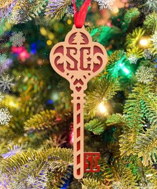 Интересный макет Ёлочное украшение в виде фигурки Санта-Клауса для лазерной резки