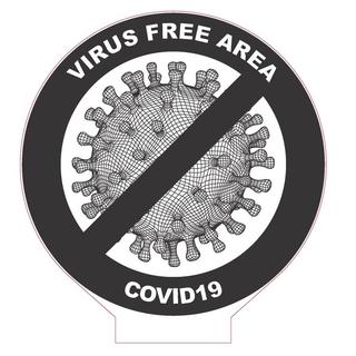 Интересный макет Акриловая лампа с вырезанным узором в виде свободной от COVID-19 зоны для лазерной резки