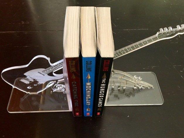 Макет Акриловые книжные концы в виде гитар для лазерной резки — изображение 2