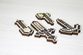 Интересный макет Брелоки в стиле Minecraft для лазерной резки файл DXF для станка
