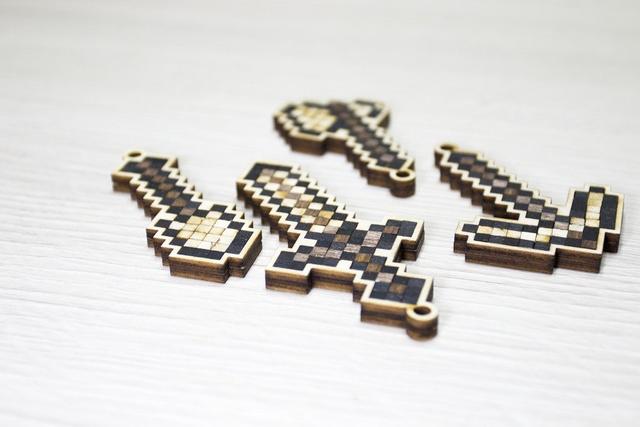 Макет Брелоки в стиле Minecraft для лазерной резки файл DXF для станка — изображение 1