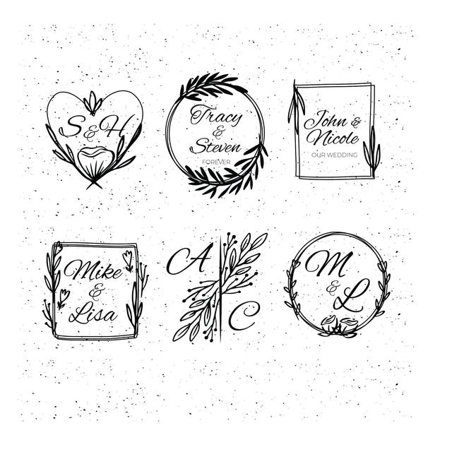 Макет Венки из листьев с инициалами макет для лазерной гравировки
