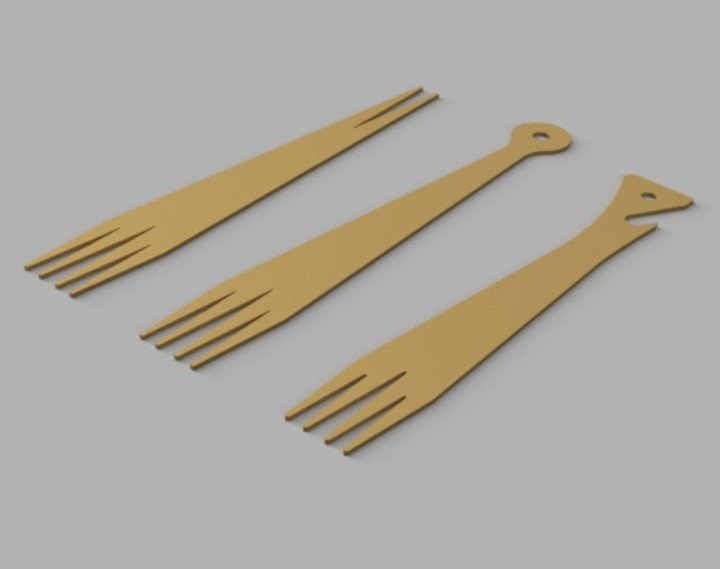 Макет Вилки для лазерной резки файл dxf