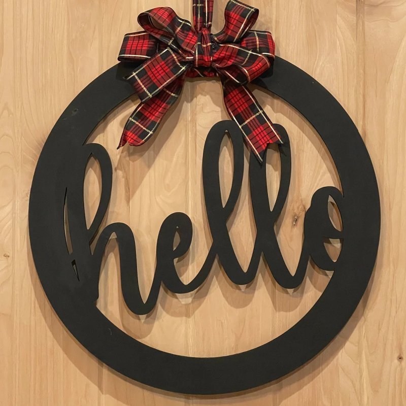 Макет Вывеска с надписью Hello для лазерной резки вариант 2
