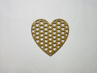 Интересный макет Выкройка сердца из необработанного дерева для лазерной резки вариант 1