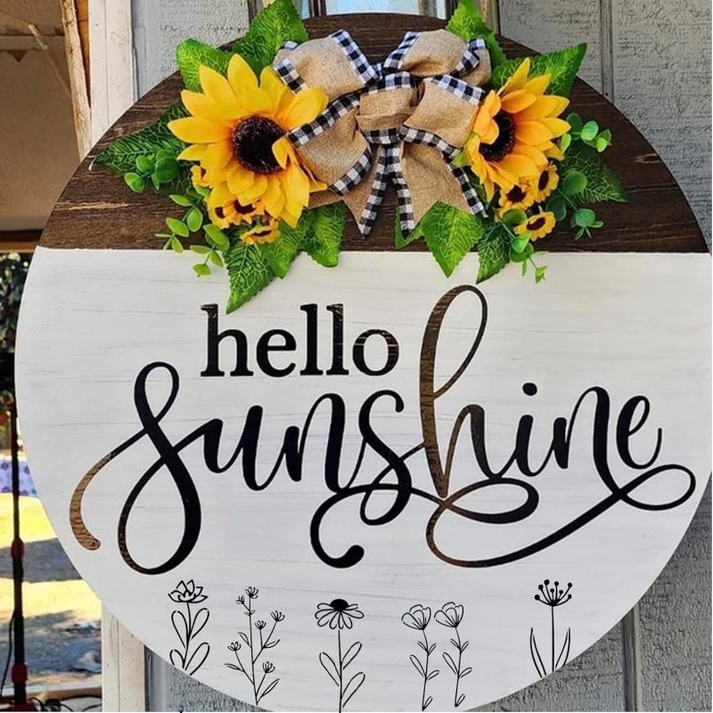 Макет Вырезанная лазером вывеска с надписью Hello sunshine