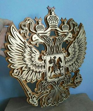 Интересный макет Герб России макет для лазерной резки