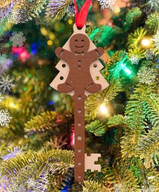 Интересный макет Гingerbread Man для новогодней ёлки макет для лазерной резки