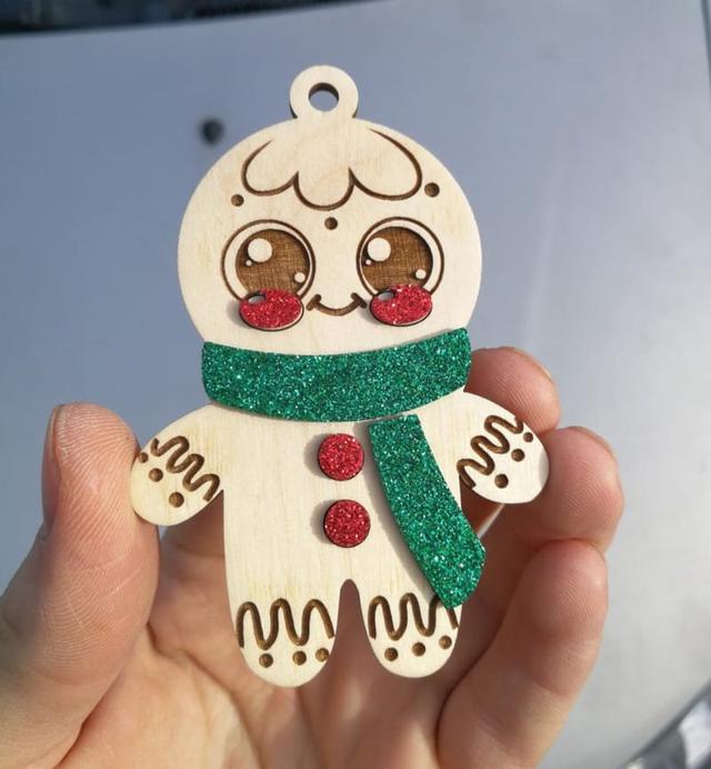 Макет Гingerbread man пряничный человечек для лазерной резки файл dxf