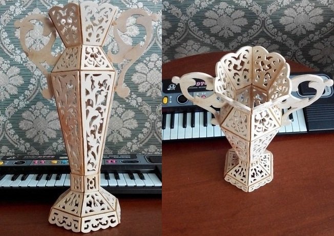 Макет Декоративная ваза макет для станка DXF-файл