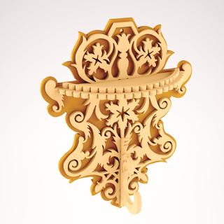 Интересный макет Декоративная настенная полка с крючками макет для станка DXF-файл