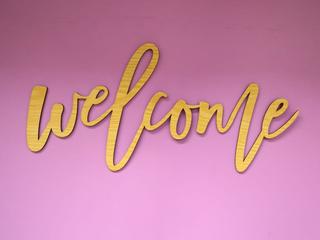 Интересный макет Декоративная стенная композиция с надписью welcome для лазерной резки