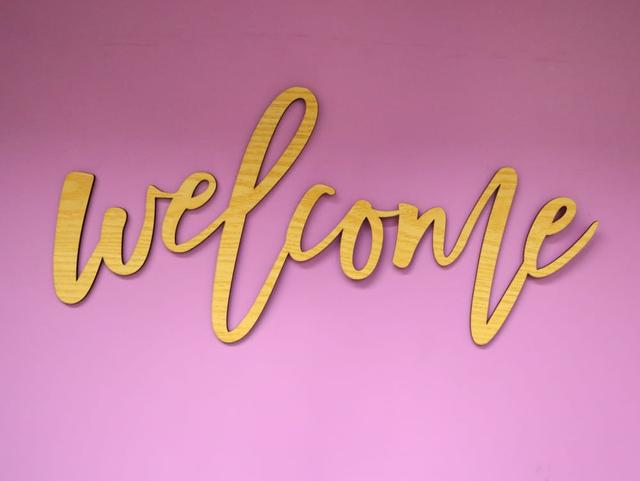 Макет Декоративная стенная композиция с надписью welcome для лазерной резки — изображение 1
