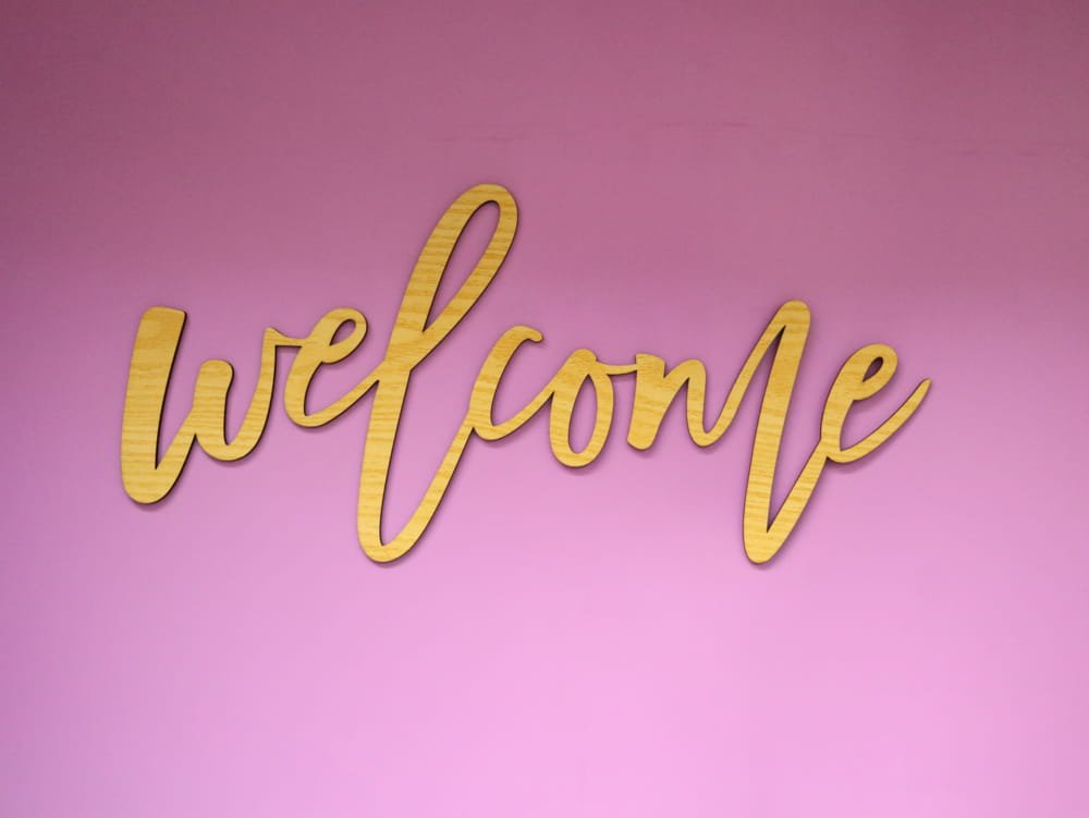 Макет Декоративная стенная композиция с надписью welcome для лазерной резки
