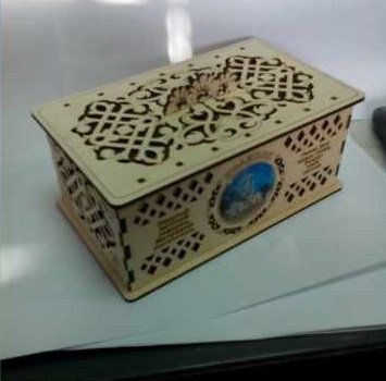 Макет Декоративная шкатулка из фанеры для лазерной резки чертёж для станка