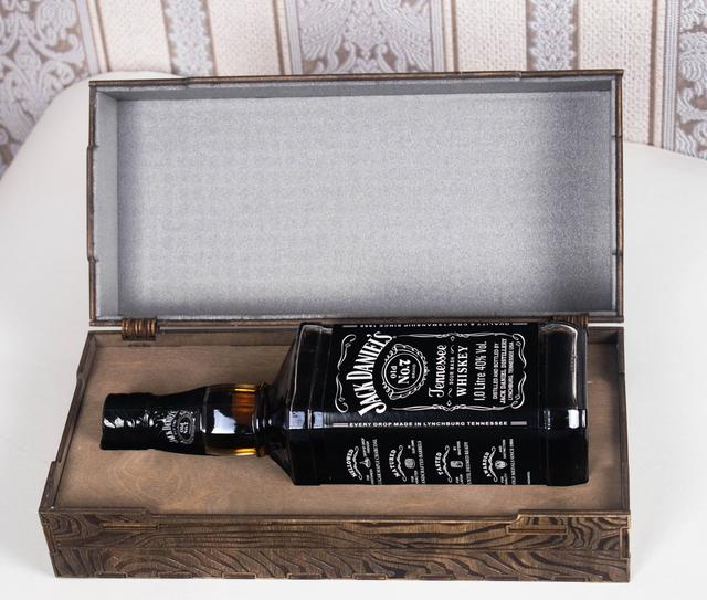 Макет Деревянная коробка для виски Jack Daniels макет для лазерной резки с гравировкой — изображение 3
