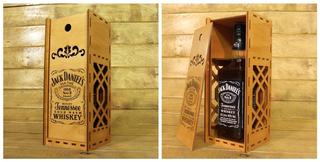 Интересный макет Деревянная коробка для виски Jack Daniels макет для лазерной резки