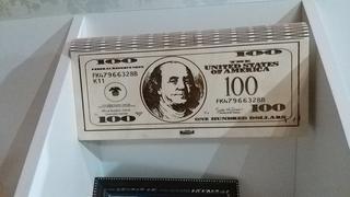 Интересный макет Деревянный денежный ящик за 100 долларов макет для лазерной резки