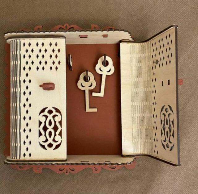 Макет Деревянный ключница-декоративная подставка для ключей для лазерной резки
