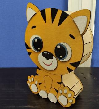 Интересный макет Деревянный макет коробки в виде тигра для лазерной резки