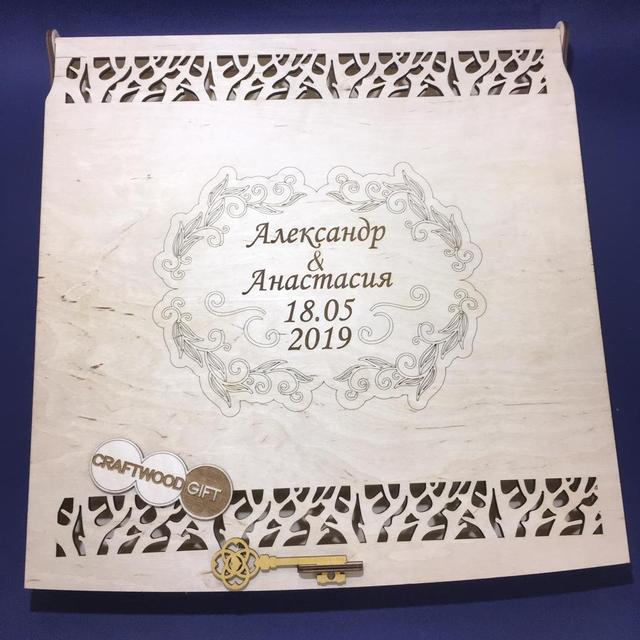 Макет Деревянный макет шкатулки пожеланий для лазерной резки
