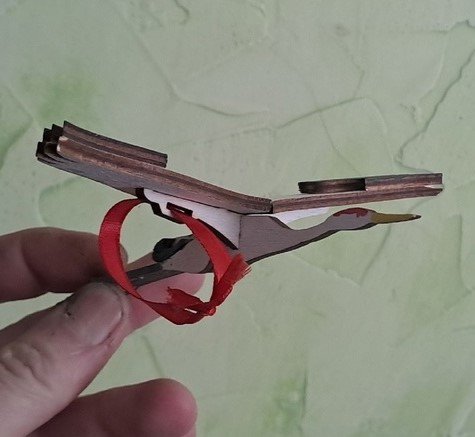 Макет Деревянный пазл в виде журавля для лазерной резки