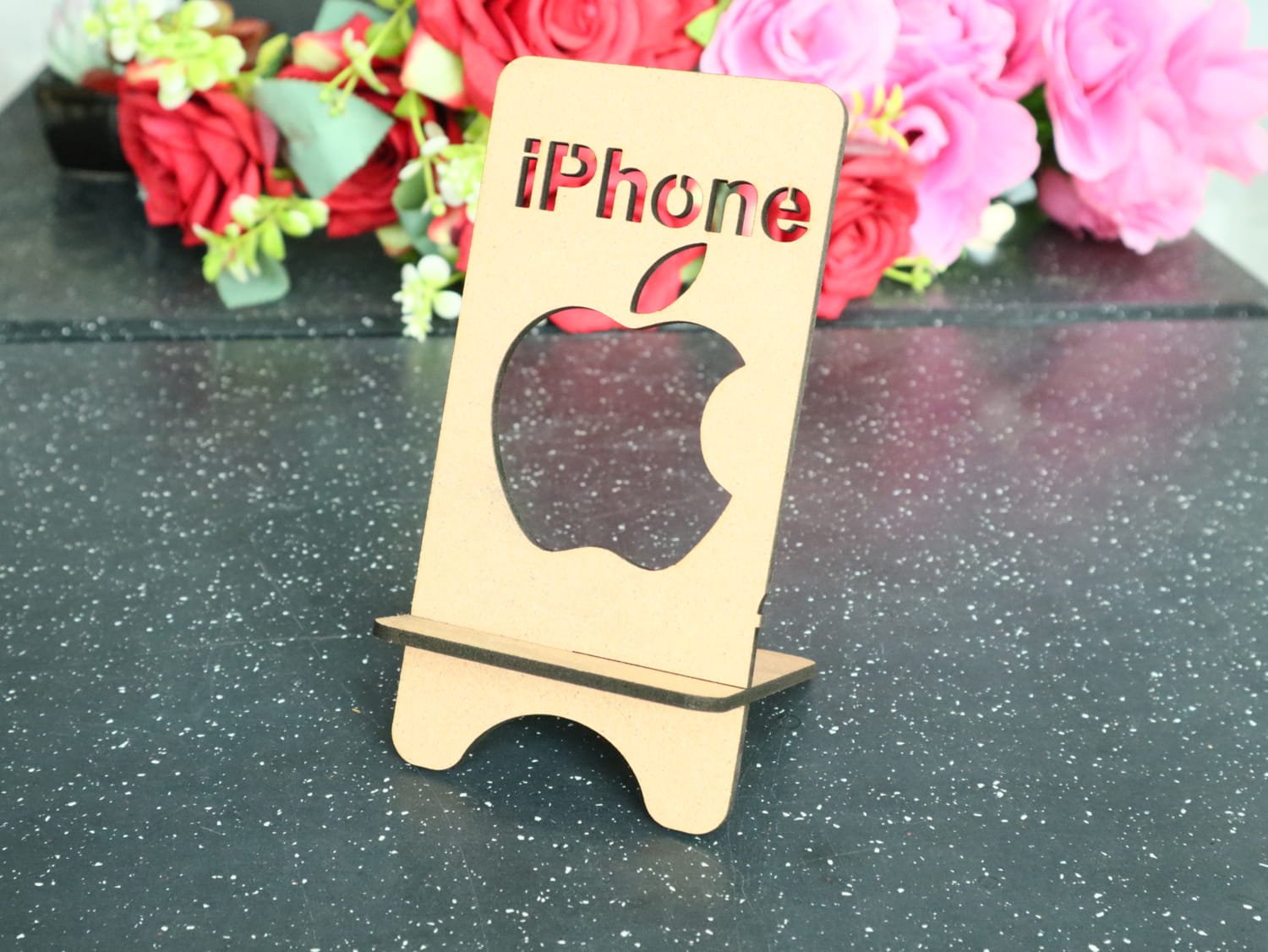 Макет Деревянный стенд для iPhone для лазерной резки вектор