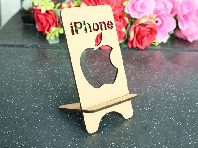 Макет Деревянный стенд для iPhone для лазерной резки вектор