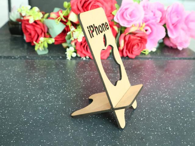 Макет Деревянный стенд для iPhone для лазерной резки вектор — изображение 2
