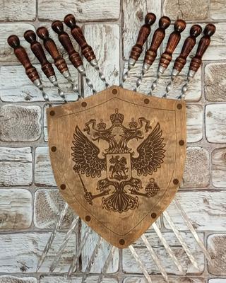 Интересный макет Деревянный щит-подставка для хранения шашлычных шампуров макет для лазерной резки