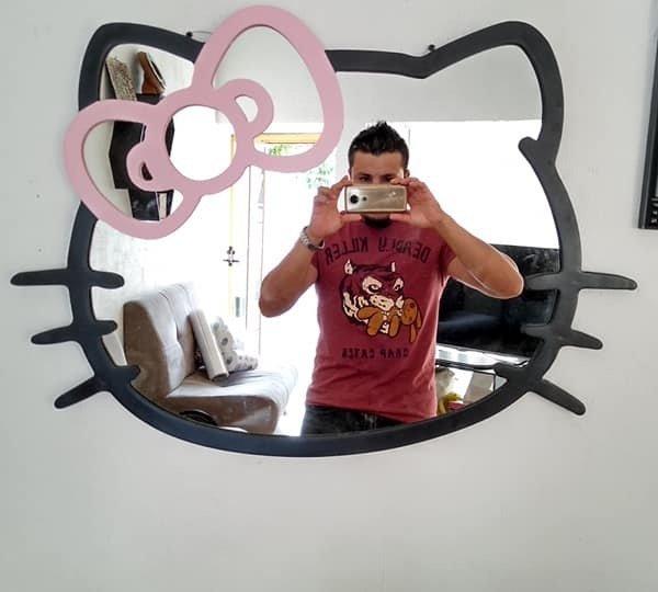 Макет Зеркальная рамка с Hello Kitty для лазерной резки — изображение 3