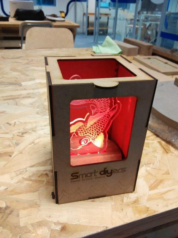 Макет Кои lamp макет для лазерной резки — изображение 1