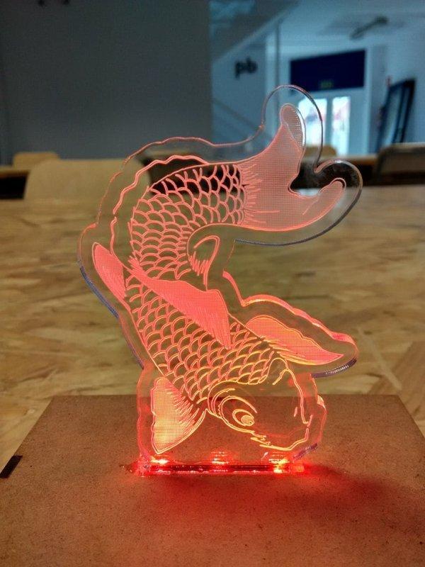 Макет Кои lamp макет для лазерной резки — изображение 2