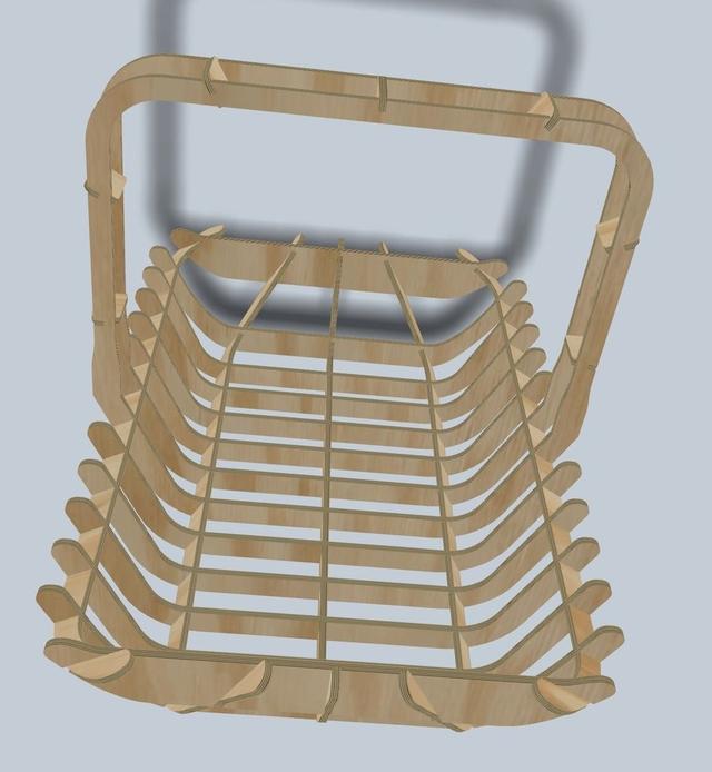 Макет Корзина для фруктов макет для лазерной резки формат DXF 3 мм
