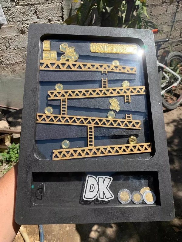 Макет Коробка для копилки в виде поросёнка Донkey Kong для лазерной резки