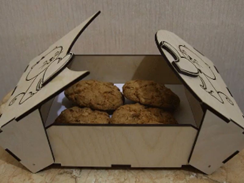 Макет Коробка для печенья макет для лазерной резки