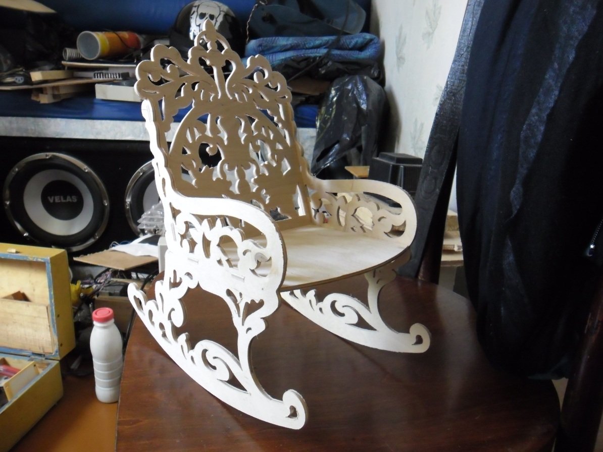 Макет Кресло-качалка чертёж для станка rocking chair файл dxf