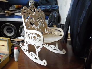 Интересный макет Кресло-качалка чертёж для станка rocking chair файл dxf