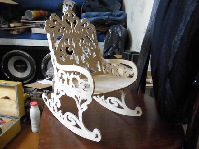 Макет Кресло-качалка чертёж для станка rocking chair файл dxf