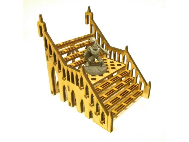 Макет Лестница 8x12x8 3mm чертёж для станка в формате dxf