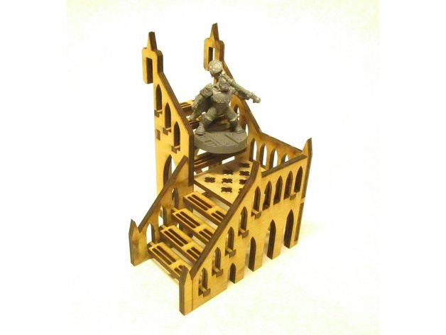 Макет Лестница 8x8x8 3mm Чертеж для станка в формате dxf
