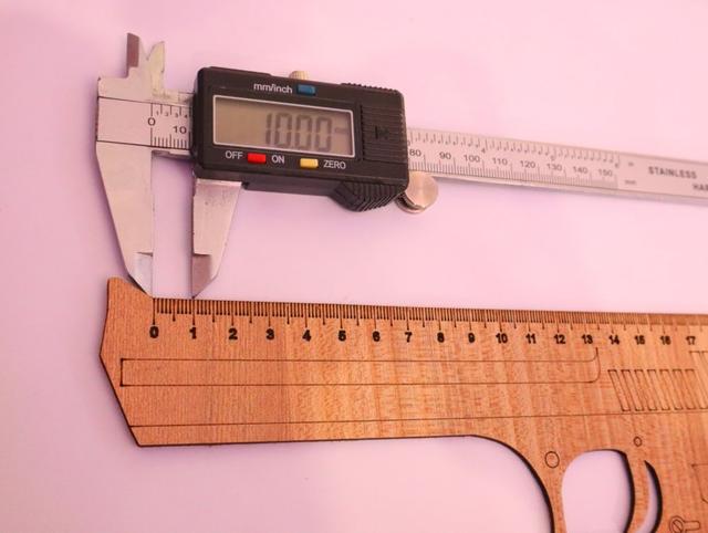 Макет Линейка в форме пистолета для лазерной резки файл dxf — изображение 5