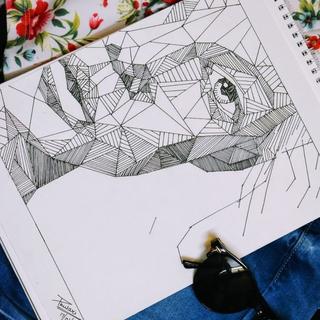 Интересный макет Линейный рисунок лица девушки для лазерной резки