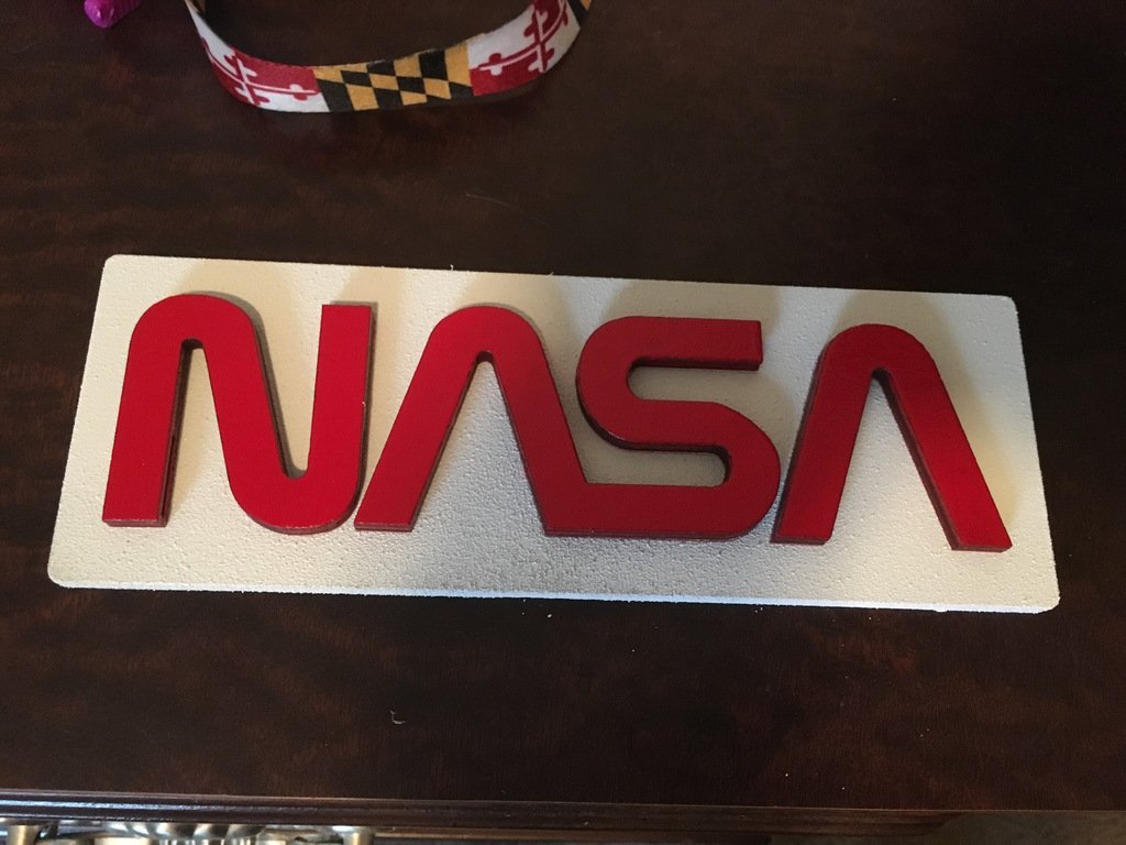 Макет Логотип NASA в виде червя для лазерной резки файл SVG