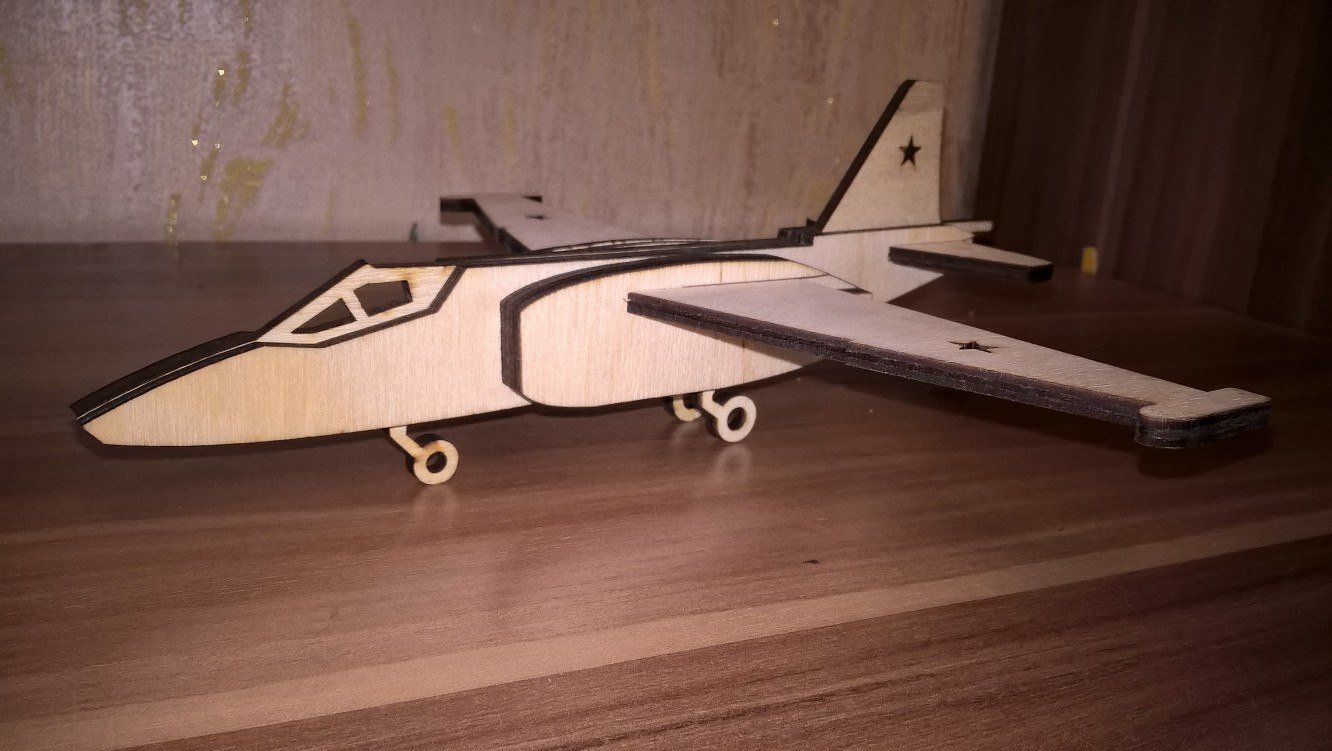 Макет Макет Су-25 для 3D-сборки по лазерным вырезам