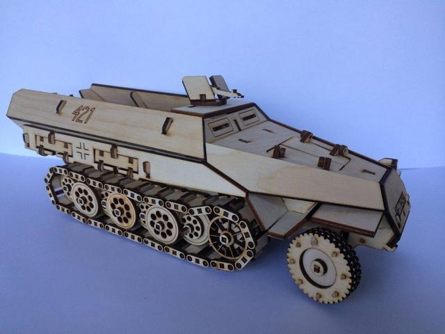 Макет Макет бронированного personnel carrier для лазерной резки 3D-модель деревянная игрушка чертёж для ЧПУ — изображение 5