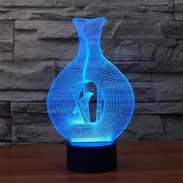 Макет Макет вазы для лазерной резки 3D со светодиодным ночником