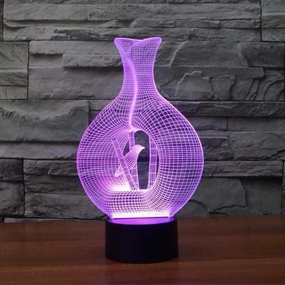 Макет Макет вазы для лазерной резки 3D со светодиодным ночником — изображение 5