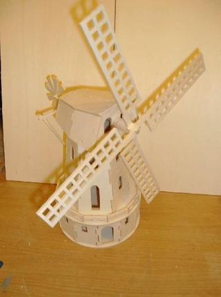 Интересный макет Макет ветряной мельницы для 3D-головоломки файл dxf для лазерной резки